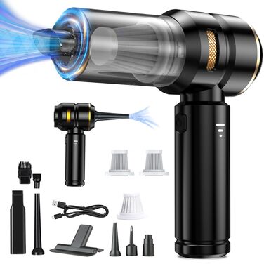 Акумуляторний ручний пилосмок для авто та дому, бездротовий портативний міні-пилосмок 18000Па, 3 режими потужності, з мийним HEPA-фільтром для шерсті тварин та прибирання кухні