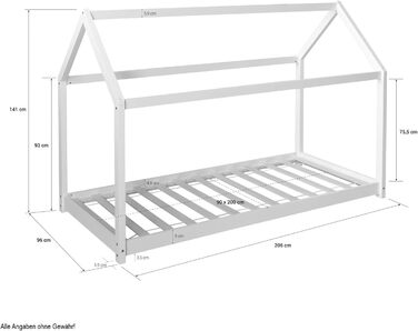 Дитяче ліжко Montessori Homestyle4u 90x200 см, сірий колір, з ламелями, з дерева (сосна)