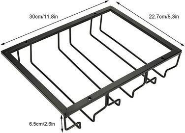 Зовнішній тримач для винних келихів, чорний, Келихи для вина підвісні, Тримач для келихів з нержавіючої сталі, Кухня Бар Ресторан 30см