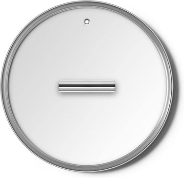 Кришка для каструль Smeg CKFL3001 зі загартованого скла з ручкою з нержавіючої сталі та випускником пари, діаметр 24 см