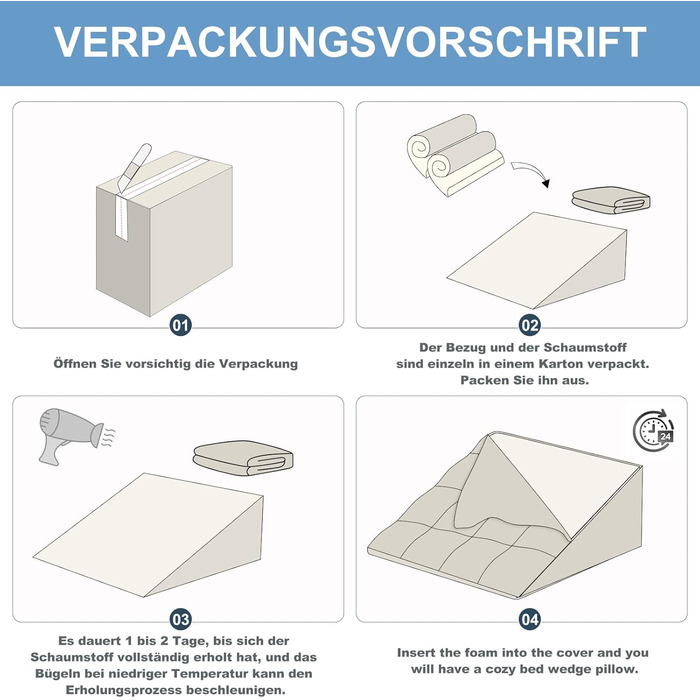 Подушка для ніг Havargo з піною з пам'яті, для підтримки ніг, знімний чохол, двошарова подушка для ніг, подушка-клинок