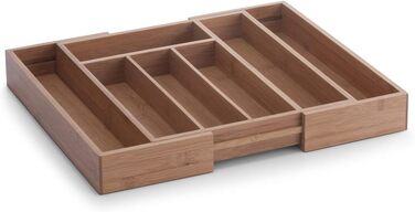 Ящик для столових приладів Celler 25322, висувний, бамбуковий, розміром приблизно 29-40 х 33,5 х 5 см