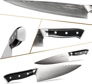 Набір професійних кухонних ножів NANFANG BROTHERS з дамаської сталі, 18 предметів, VG10, 67 шарів, японський кухонний набір, дерев'яний брусок, червоний, чорний