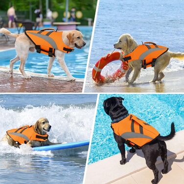 Рятувальний жилет для собак ALAGIRLS, захисний, помаранчевий, XL