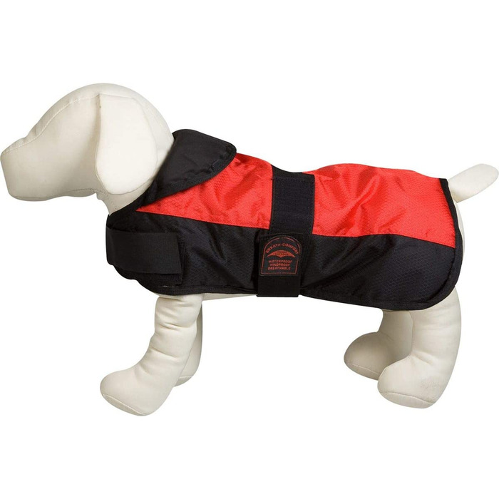 Пальто для собак Карлі Білий ведмідь L 35 см червоне 1 поясний ремінь