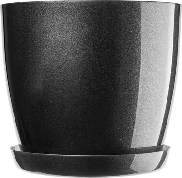 Набір квіткових горщиків KADAX (3 шт.): 20 см та 28 см, антрацит, пластик для дому