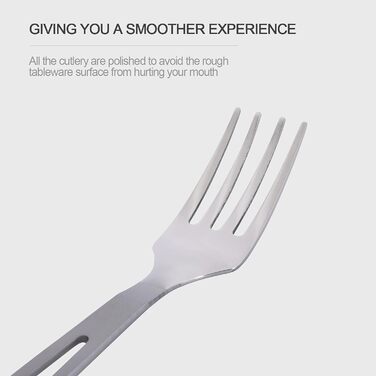 Набір похідного посуду iBasingo Titan 3 шт. (вилка, ложка, ніж) з нержавіючої сталі – для кемпінгу, риболовлі, пікніків та грилю