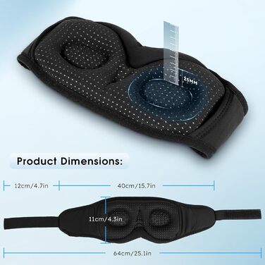 Маска для сну LOVE EYE 3D, для тих, хто спить на боці, чоловіча та жіноча, дихаюча, блокує світло (Блакитна)