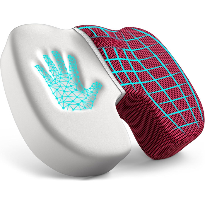 FORTEM Подушка для сидіння на офісне крісло, комп'ютерне крісло, автомобільне крісло. З Memory Foam, нековзна, велика (червона сітчаста тканина, extra large)