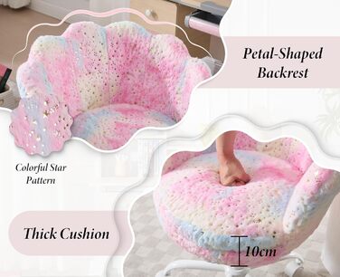 Дитячий стіл-крісло регульоване, поворотне крісло з оксамиту, крісло для навчання для дівчаток, кольоровий рожевий