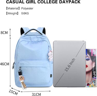 Рюкзаки FANDARE Жіночий шкільний рюкзак Шкільна сумка для дівчаток з USB-ранцем Підлітковий дорожній рюкзак 15,6-дюймовий ноутбук Денні рюкзаки для студентів Офіс Щоденне дозвілля Водонепроникний поліестер (синій)