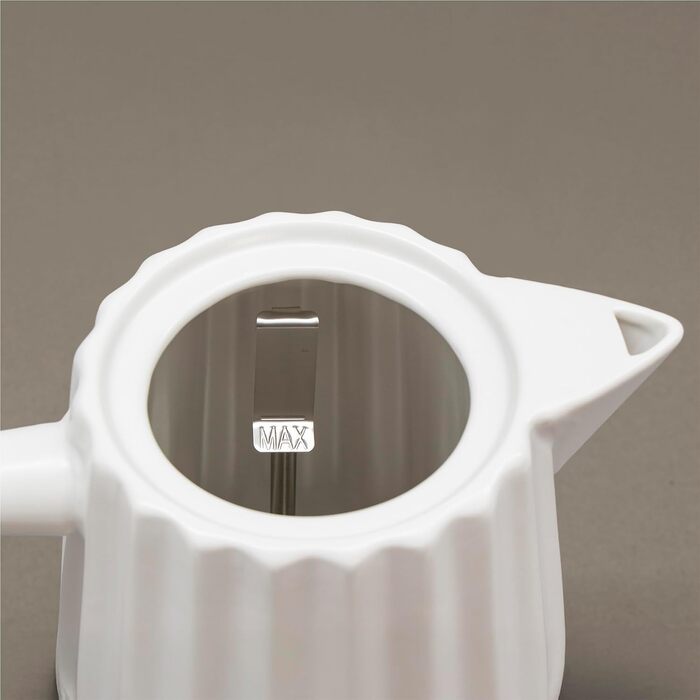 Керамічний чайник 1,7L білий з дерев'яною ручкою та кришкою, поворотний на 360°, LED-індикатор, харчовий силікон, BPA-Free, 1500W, ретро дизайн, довговічний та стильний – модель ALLEGRO