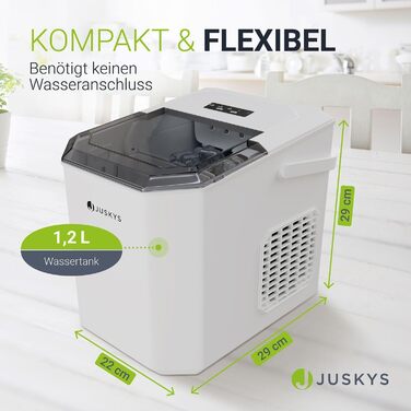 Льодогенератор Juskys IceOracle - 12 кг/день - 6-13 хв - Великий контейнер - Білий