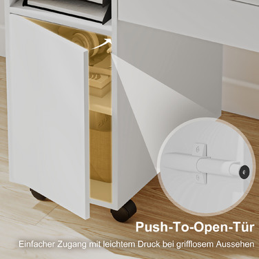 РОЛЬНИЙ КОМП’ЮТЕРНИЙ СТОЛ HOMCOM, СКЛАДНИЙ ПІСМО́ВИЙ СТОЛ З ШУХЛЯДОЮ ТА ШКАФЧИКОМ, ДСП, БІЛИЙ