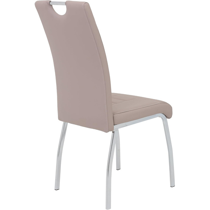 Набір з 4-х стільців для їдальні Hela Tische Andrea, штучна шкіра Cappuccino, хромоване металеве підстав'я, 100x43x64 см