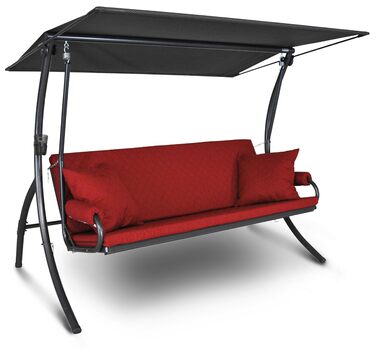 Гойдалка Ангеер Голлівуд Елеганс Джой – для сидіння, лежання та відпочинку, з функцією ліжка, проста збірка, Made in Germany, високоякісний матеріал, колір Темний вишневий