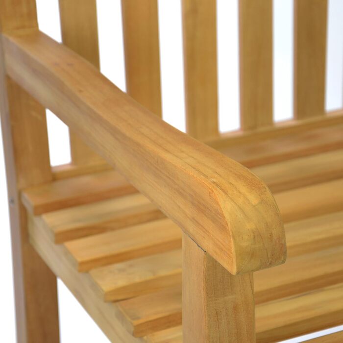 Садова лавка Divero Abruzzo 3-місна з тикового дерева, коричнева (оброблена)