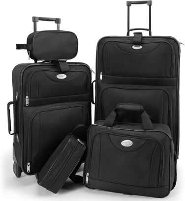 Набір валіз MONZANA® з телескопічним ручками, роликами та культурою, чорний