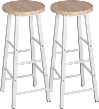 Барний столик WOLTU 60x100x60 см - кутовий, метало-дерев'яний, для кухні, бару, вітальні, білий+світлий дуб