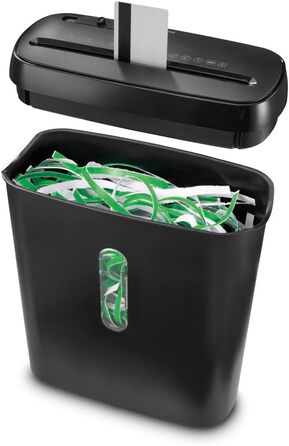 Електричний шредер для документів Hama, професійний, для дому та офісу, 6 листів, безпека 2 (DSGVO), 8 л, безпосередній завантаження