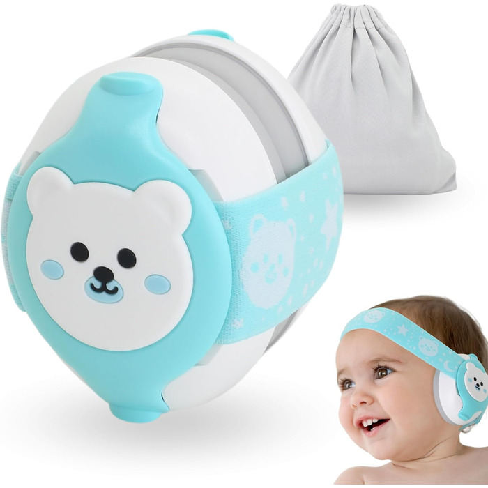 Захист вух BELLEBEBE Baby 0-36M, гіпоалергенний, без BPA, EN352-1, RoHS, CPC, регульований, мішок