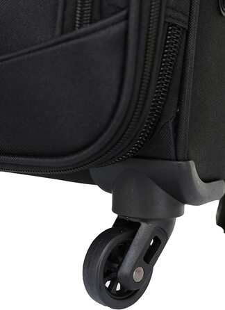 Набір валіз Beibye з тканини, чорний: ручна, з кишенями та розширенням