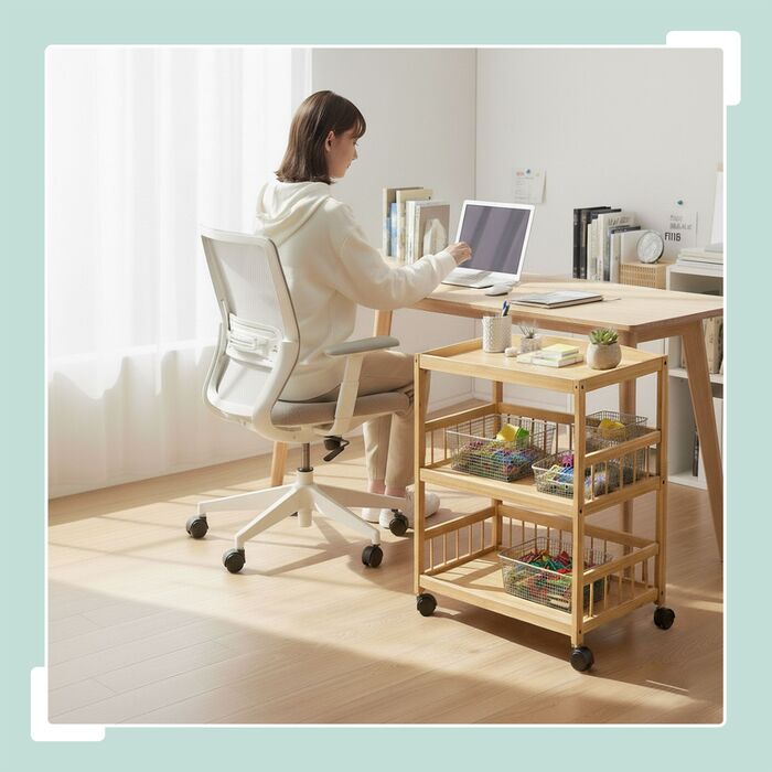 Візок кухонний Relaxdays з бамбука на 3 рівнях