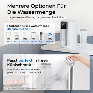 Система зворотного осмосу Waterdrop CoreRO для встановлення на стільницю, миттєвий нагрівач гарячої води, 5 температурних опцій, 6-ступенева фільтрація, 3:1 чиста вода/стоки, зменшує PFAS, без встановлення, WD-C1H, миттєво гаряча вода (температура кімнати