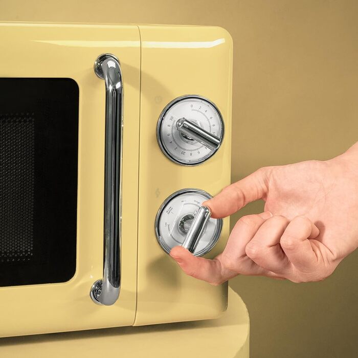 Мікрохвильова піч Cecotec Proclean 3010 Retro, 20 л, 700 Вт, механічне керування, 6 режимів, таймер 30 хв, режим розморожування, вінтажний дизайн, зелена, сталь