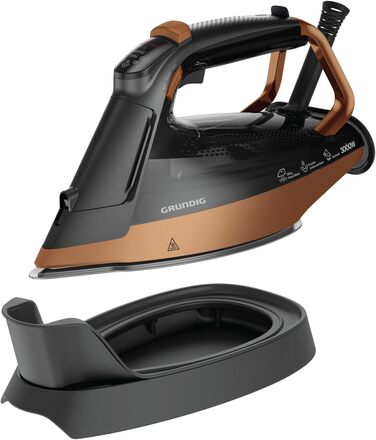 Праска Grundig SI 8050 з датчиком руху SteamSense, 3000 Вт, керамічна підошва, автоматичне відпарювання, Drip Stop, чорно-коричневий колір