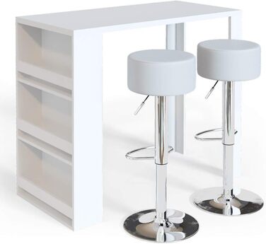 Набір барний стіл та табурети Vicco Bartisch-Set, 117 x 57 см, 2 табурети (білий)