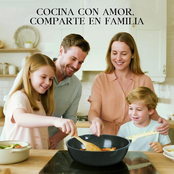 Сковорода з високим бортиком GiPP, 30 см, з кришкою, керамічне антипригарне покриття, 4.3 л, для всіх типів плит, білий (сірий), без PFOA/PFOS