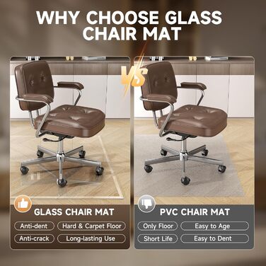 Підкладка під офісний стілець з прозорого скла з заокругленими краями, 119 см x 50 см, захист підлоги, для килима та твердої підлоги