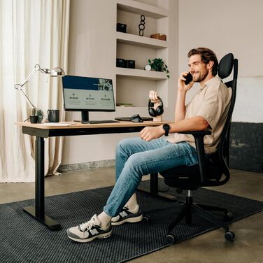 Ерготопія Десктопія Вone – Регульований стіл, Електричне підйомне шасі, Чорний, 7 років гарантії, TÜV-сертифікований