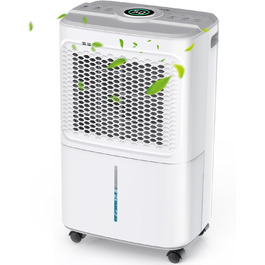Електричний осушувач повітря Crecolife 12L/24h, 190W, для приміщень 20м², з цифровим дисплеєм та сенсорною панеллю управління, 3 режими осушення, 2 варіанти зливу, таймер 24h