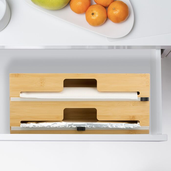 Диспенсер для харчової плівки Relaxdays з бамбука