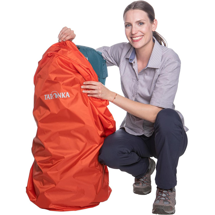 Рюкзак Дощовик Tatonka Rain Cover 55-70 - Легкий, водонепроникний дощовик для трекінгових рюкзаків, туристичних рюкзаків і т.д. об'ємом від 55 до 70 літрів - Включає сумку для зберігання (55 - 70 л, червоний помаранчевий)