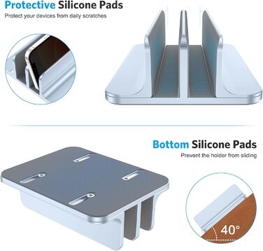 Підставка для ноутбука OMOTON: регульована, для екранів до 17.3 дюймів, сумісна з MacBook Air/Pro (блакитна)