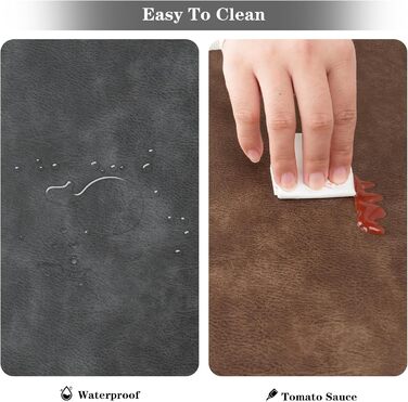 Набори серветок Pixieora для столу (4 шт.) з екошкіри, миючі, з підставками під тарілки, сірий та світло-коричневий кольори