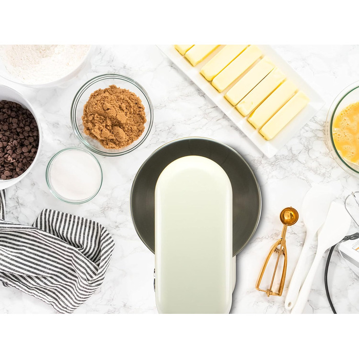 Міксер планетарний BEPER BP.200, 1000 Вт, 4.5 л, нержавіюча сталь, для замішування, подрібнення, приготування тіста, кремового кольору