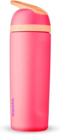 Ізольована пляшка для води з нержавіючої сталі Owala Flip із вбудованою соломинкою, 940 мл, (Hyper Flamingo, 560 мл)