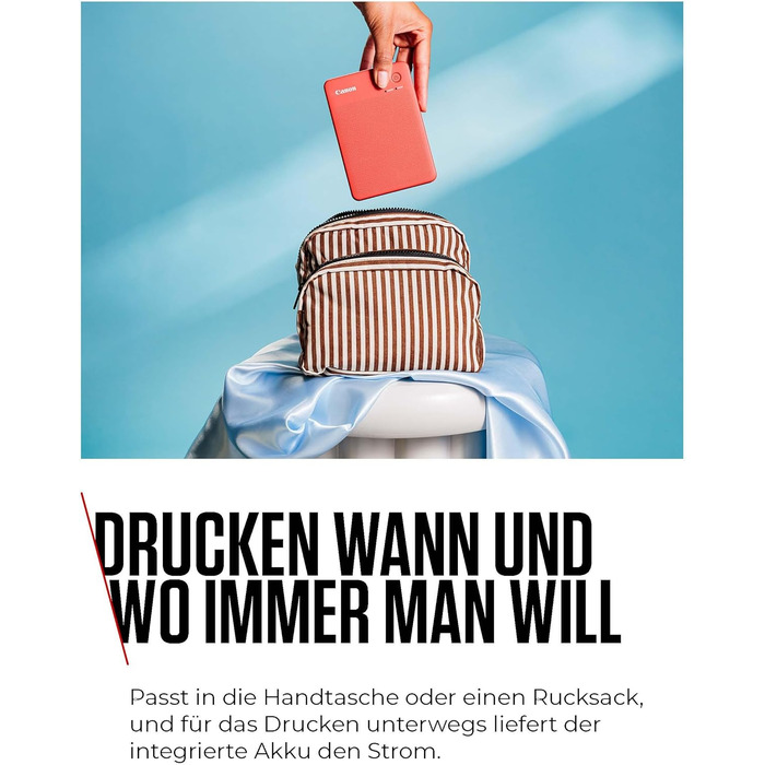 Canon Selphy QX20 – Портативний принтер для фотографій з Wi-Fi, термосублімаційний друк, USB-C зарядка, білий (без чорнил/паперу)