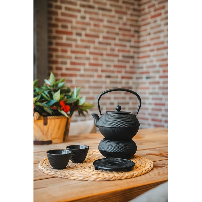 Набір з 2 чавунних чорних чашок Jang, чавун, об'єм 220 мл, чорне, 7.8 см