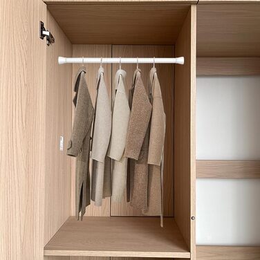 Штанга для штор без свердління AIZESI, 113-197 см, телескопічна, діаметр 22 мм, біла