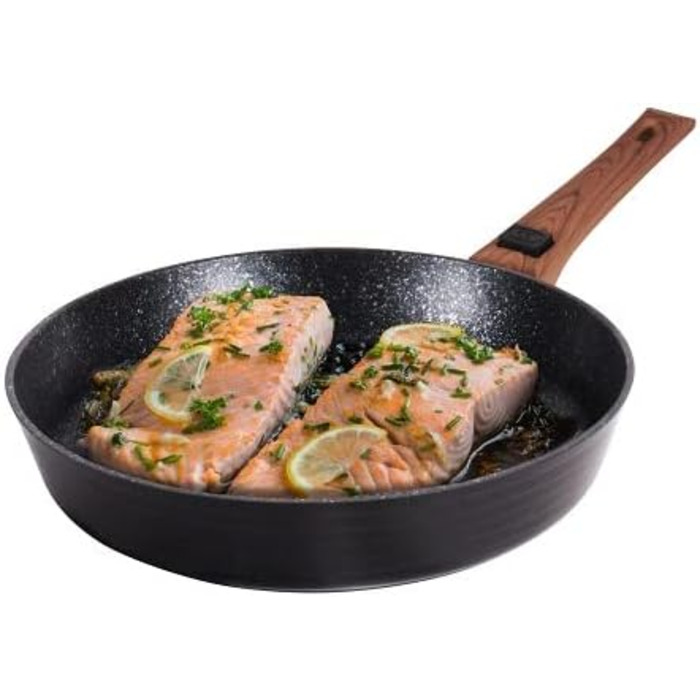 Сковорода Durandal Lgende з кришкою - Сковорода зі знімною ручкою - Сковорода з антипригарним покриттям - Алюмінієві каструлі - Індукційна сковорода (28 см)