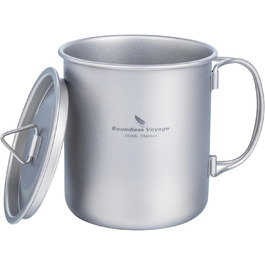 iBasingo Titan Becher: туристичний посуд, термокружка, чашка для кемпінгу з кришкою та складним ручками (200-750 мл)