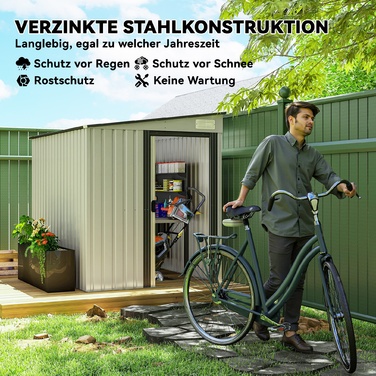 Гаражний бокс Outsunny 2,81 м² (154x206,5x181 см) з похилим дахом та фундаментом