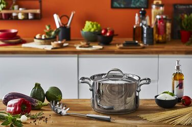 Каструля Lagostina ACCADEMIA LAGOFUSION з нержавіючої сталі, 24 см (6,7 л) з кришкою, для всіх типів плит (в т.ч. індукційних), з прикріпленою ручкою, Італія, гарантія 25 років