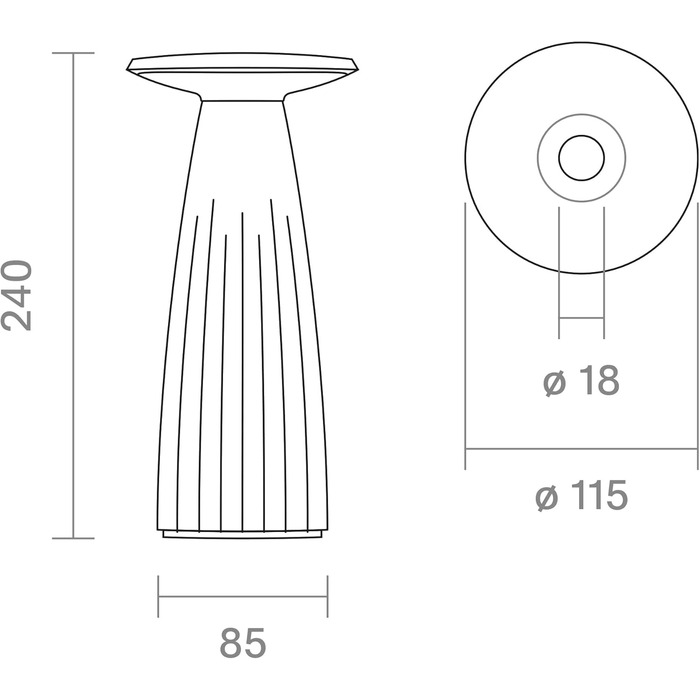 LED-лампа SIGOR Nuflair на акумуляторі з вазою для квітів, золота, IP54, 24 см, 12 год роботи, для дому та саду