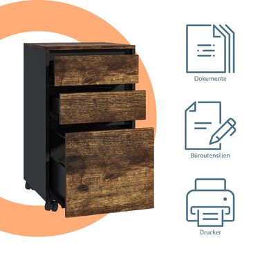 Контейнер Relaxdays на коліщатках з 3 висувними ящиками